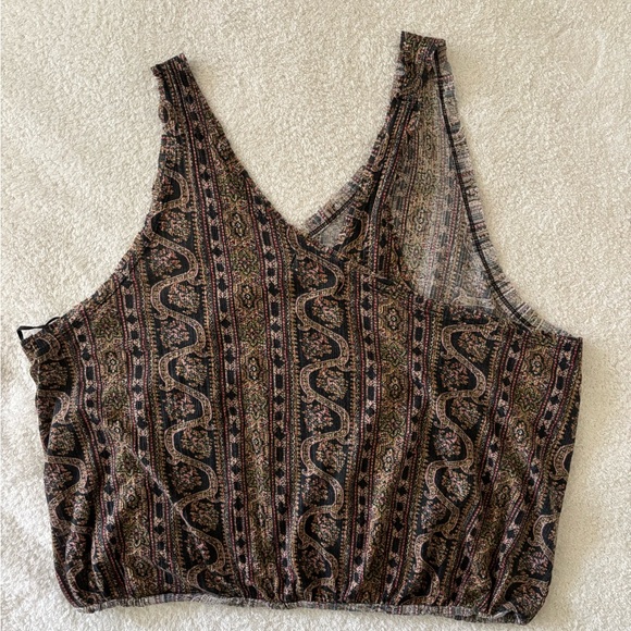 We The Free Black and Brown Embellished Cropped Tank Top - Picture 6 of 7